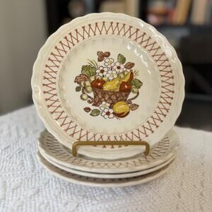 Vintage Metlox Vernon Ware Fruit Basket Dessert Plates – Set of 4